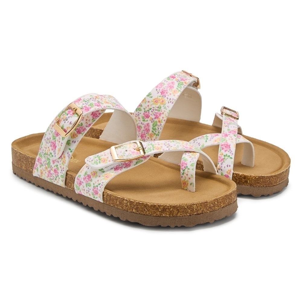 Steve Madden kids floral embroidered J-Beached footbed sandals